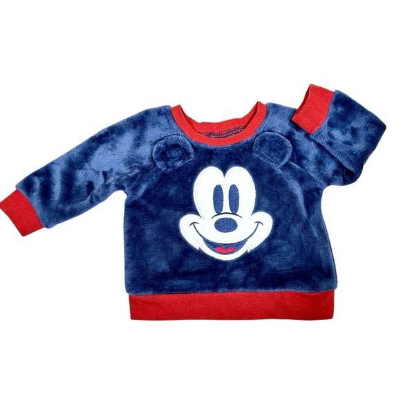 DISNEY Cozy Plush Mickey Mouse Pullover with Ears - Picture 1 of 7